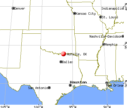 Achille, Oklahoma map