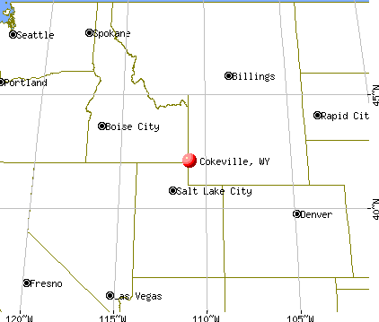 Cokeville, Wyoming map
