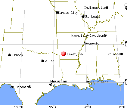 Emmet, Arkansas map