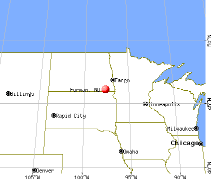 Forman, North Dakota map
