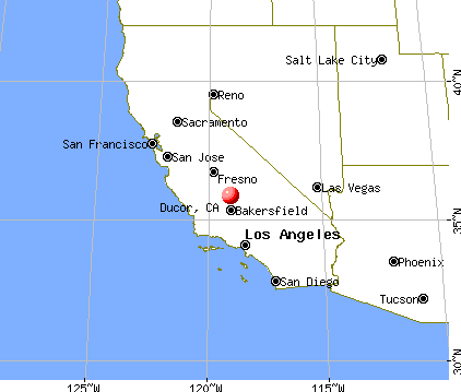 Ducor, California map