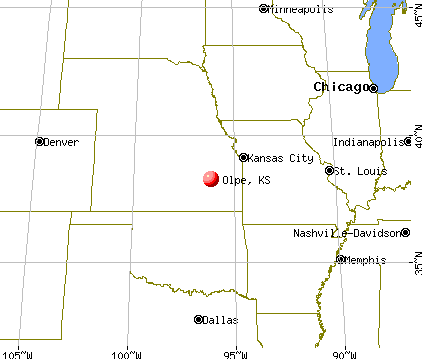 Olpe, Kansas map