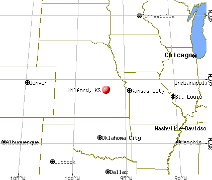 Milford, Kansas map