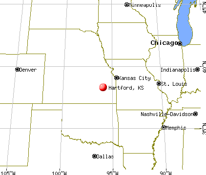 Hartford, Kansas map