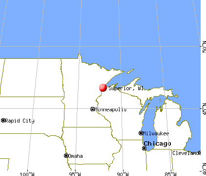 Superior, Wisconsin map