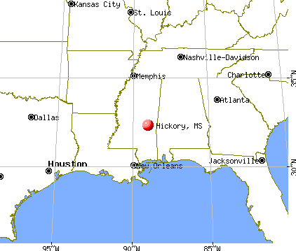 Hickory, Mississippi map