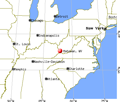Matewan, West Virginia map