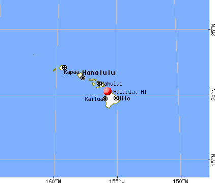 Halaula, Hawaii map