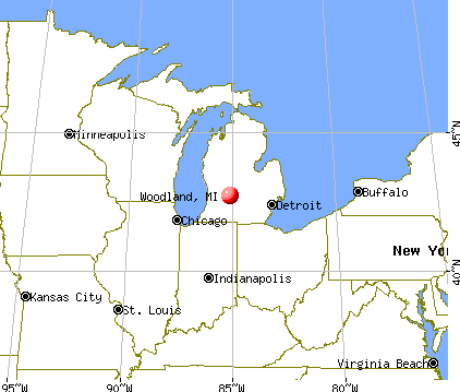 Woodland, Michigan map
