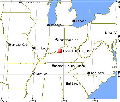 Forest Hills, Kentucky map