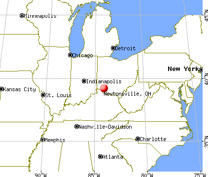 Newtonsville, Ohio map