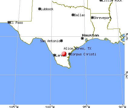 Alice Acres, Texas map