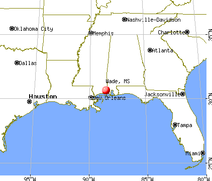 Wade, Mississippi map