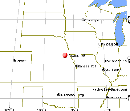 Adams, Nebraska map
