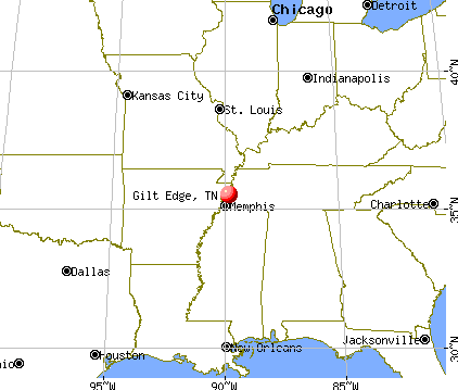 Gilt Edge, Tennessee map