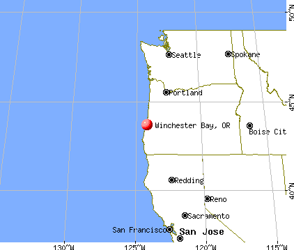 Winchester Bay, Oregon map
