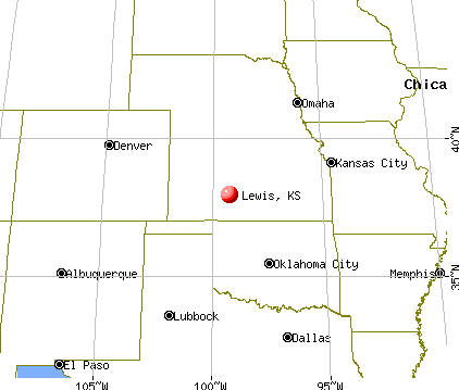 Lewis, Kansas map