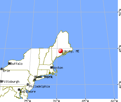 Unity, Maine map