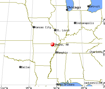 Reyno, Arkansas map