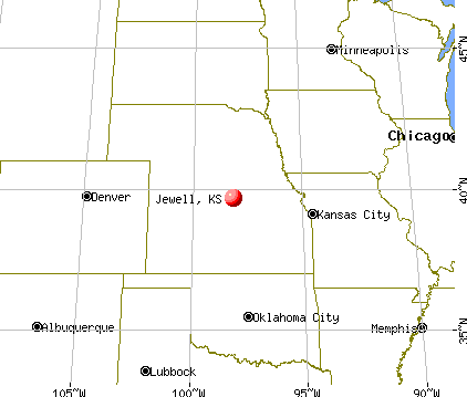 Jewell, Kansas map