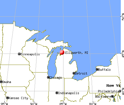 Ellsworth, Michigan map