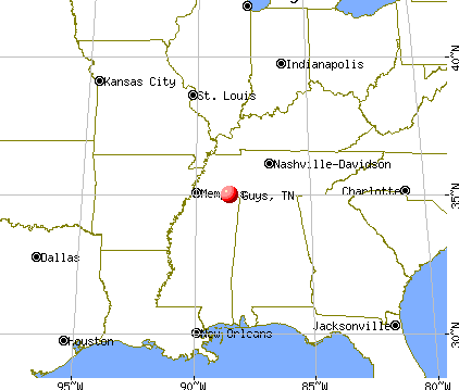 Guys, Tennessee map