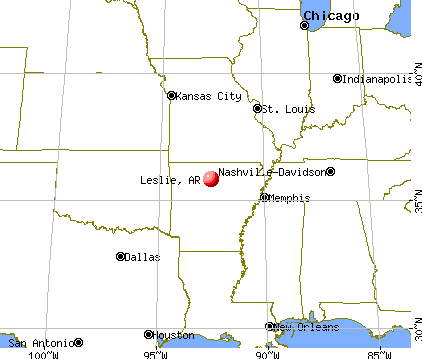 Leslie, Arkansas map