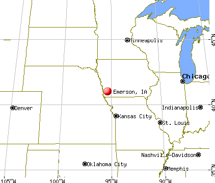 Emerson, Iowa map