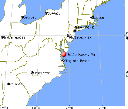 Belle Haven, Virginia map