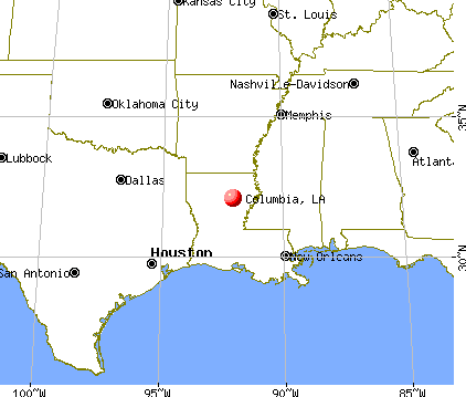 Columbia, Louisiana map
