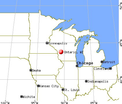 Ontario, Wisconsin map
