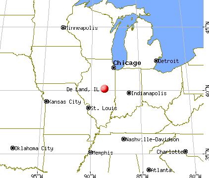 De Land, Illinois map