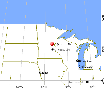 Ogilvie, Minnesota map