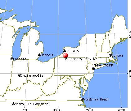 Ellicottville, New York map