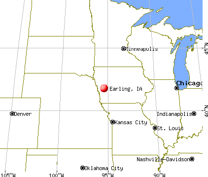 Earling, Iowa map