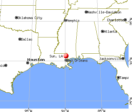 Sun, Louisiana map