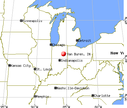 Van Buren, Indiana map