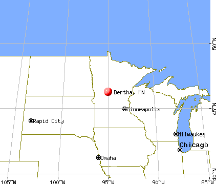 Bertha, Minnesota map