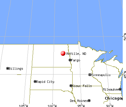 McVille, North Dakota map