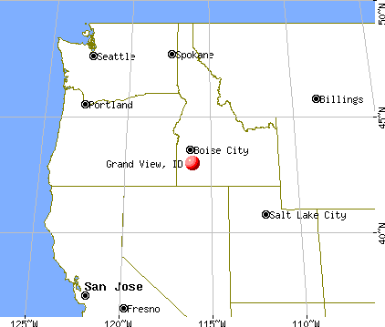 Grand View, Idaho map