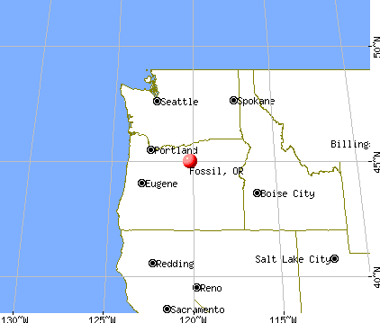 Fossil, Oregon map