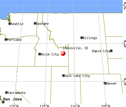 Lewisville, Idaho map