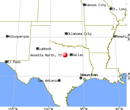 Annetta North, Texas map