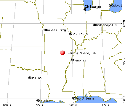 Evening Shade, Arkansas map