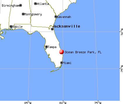 Ocean Breeze Park, Florida map