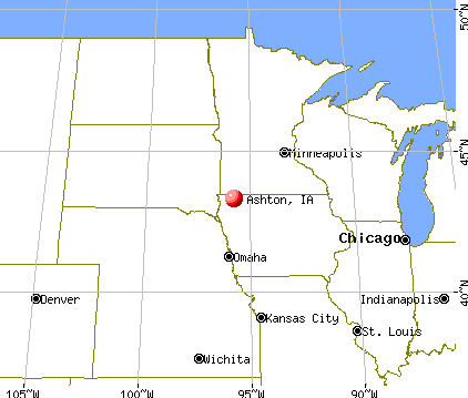 Ashton, Iowa map