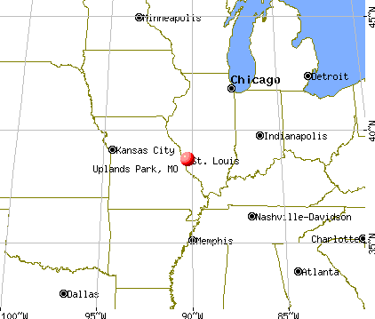 Uplands Park, Missouri map