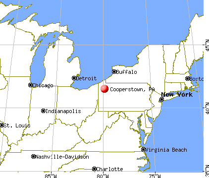 Cooperstown, Pennsylvania map