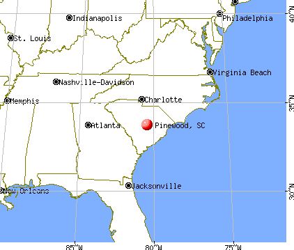 Pinewood, South Carolina map