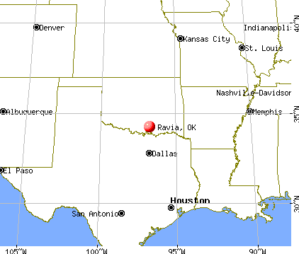 Ravia, Oklahoma map